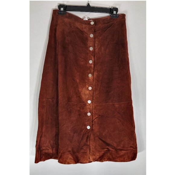DVF Diane von Furstenberg Gracelynn Suede Skirt, Brown (Rust), Womens size 8 - Picture 2 of 9